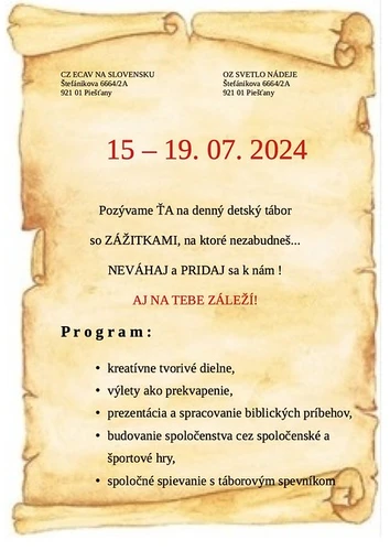 Biblický detský denný tábor